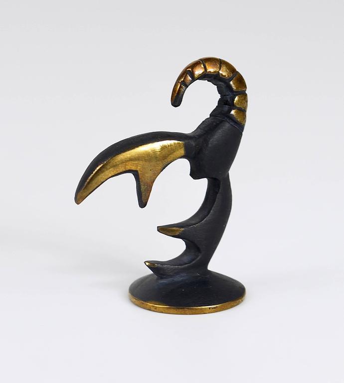 Walter Bosse Cancer Zodiac Sign Brass Figurine by Herta Baller, Austria, 1950s