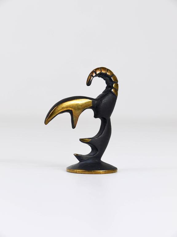 Walter Bosse Cancer Zodiac Sign Brass Figurine by Herta Baller, Austria, 1950s