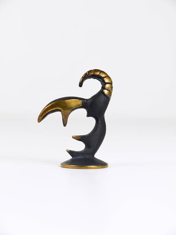 Walter Bosse Cancer Zodiac Sign Brass Figurine by Herta Baller, Austria, 1950s