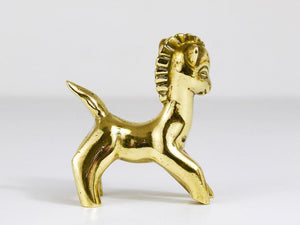 Walter Bosse Mid-Century Horse Brass Figurine, Hertha Baller, Austria, 1950s