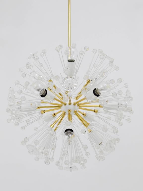 Emil Stejnar Blowball Sputnik Brass Chandelier by Rupert Nikoll, Austria, 1950s