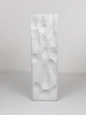 Huge White Relief Op Art Porcelain Vase, Martin Freyer, Rosenthal Germany, 1960s