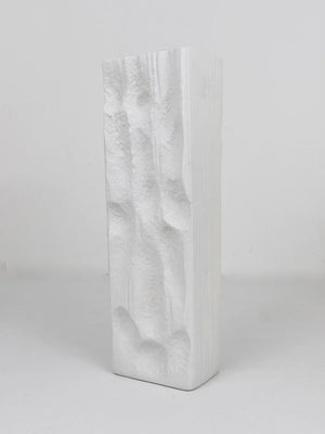 Huge White Relief Op Art Porcelain Vase, Martin Freyer, Rosenthal Germany, 1960s