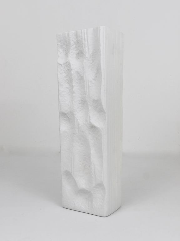 Huge White Relief Op Art Porcelain Vase, Martin Freyer, Rosenthal Germany, 1960s