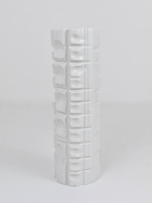 Rosenthal Germany Op Art Huge White Relief Porcelain Vase, 1960s