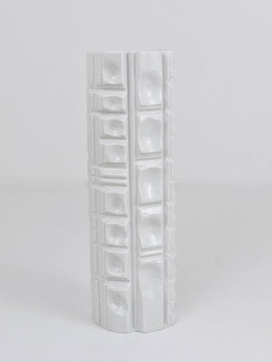 Rosenthal Germany Op Art Huge White Relief Porcelain Vase, 1960s