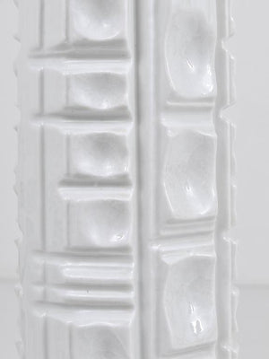 Rosenthal Germany Op Art Huge White Relief Porcelain Vase, 1960s