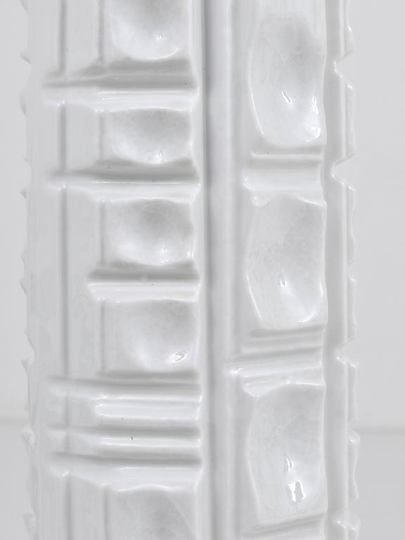 Rosenthal Germany Op Art Huge White Relief Porcelain Vase, 1960s