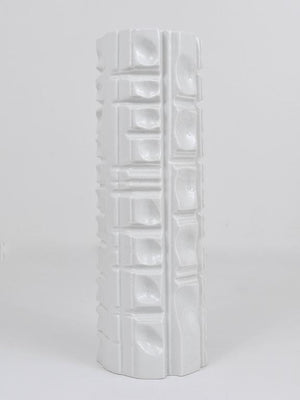 Rosenthal Germany Op Art Huge White Relief Porcelain Vase, 1960s