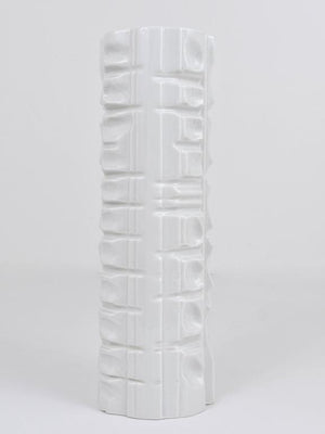 Rosenthal Germany Op Art Huge White Relief Porcelain Vase, 1960s