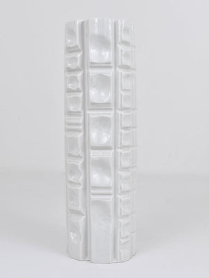 Rosenthal Germany Op Art Huge White Relief Porcelain Vase, 1960s