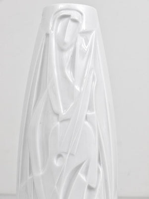 Cuno Fischer Rosenthal Studio-Linie White Relief Op Art Porcelain Vase, 1960s