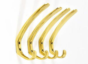 Up to four Mid-Century Brass Wall Coat Hooks by Herta Baller, Austria, 1950s