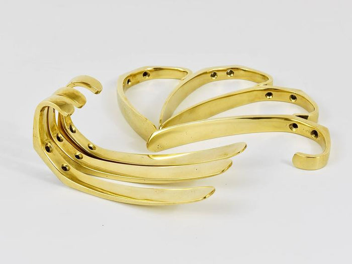 Up to four Mid-Century Brass Wall Coat Hooks by Herta Baller, Austria, 1950s