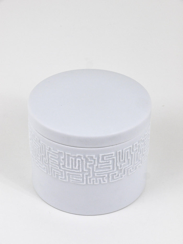 Cuno Fischer Rosenthal Studio-Linie White Relief Op Art Bowl with Lid, 1960s