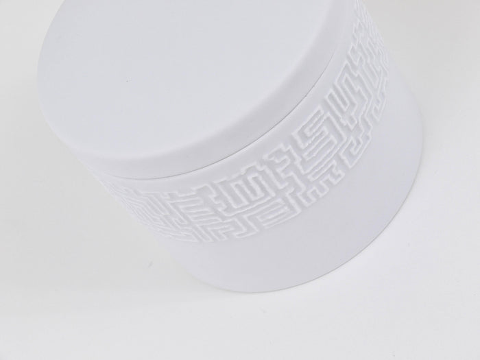 Cuno Fischer Rosenthal Studio-Linie White Relief Op Art Bowl with Lid, 1960s