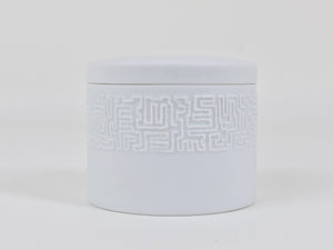 Cuno Fischer Rosenthal Studio-Linie White Relief Op Art Bowl with Lid, 1960s