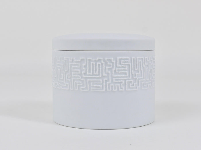 Cuno Fischer Rosenthal Studio-Linie White Relief Op Art Bowl with Lid, 1960s
