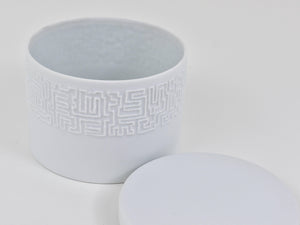 Cuno Fischer Rosenthal Studio-Linie White Relief Op Art Bowl with Lid, 1960s