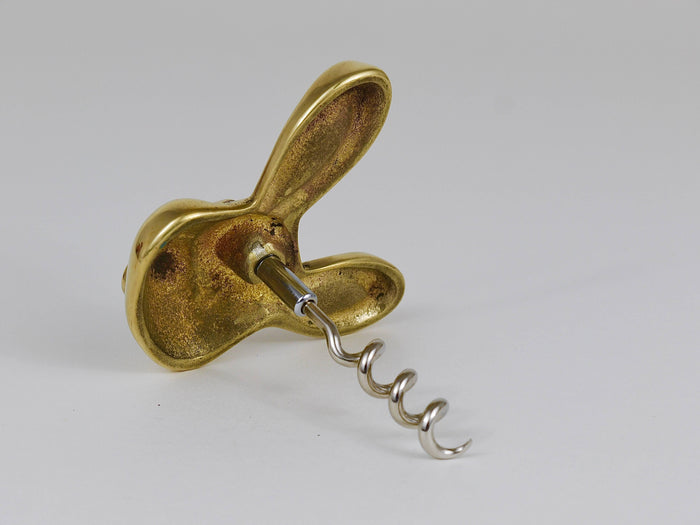 Walter Bosse Rabbit Brass Cork Screw Bottle Opener, Herta Baller, Austria, 1950