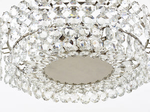 Bakalowits Large Nickel & Glass Chandelier with Diamond-Shaped Crystals, 1960s