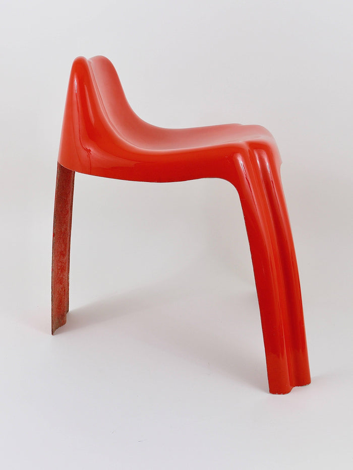 Patrick Gingembre Ginger Orange Fiberglass Chair Ginger, Paulus, France, 1970s