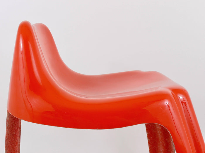 Patrick Gingembre Ginger Orange Fiberglass Chair Ginger, Paulus, France, 1970s