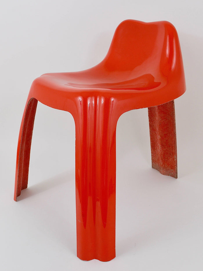 Patrick Gingembre Ginger Orange Fiberglass Chair Ginger, Paulus, France, 1970s