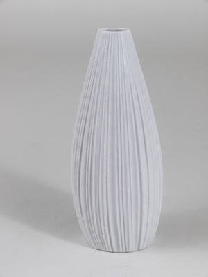 Rosenthal White Relief Striped Porcelain Vase by Martin Freyer, Germany, 1960s