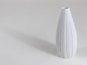 Rosenthal White Relief Striped Porcelain Vase by Martin Freyer, Germany, 1960s