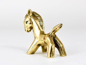 Walter Bosse Midcentury Brass Horse Figurine, Herta Baller, Austria, 1950s