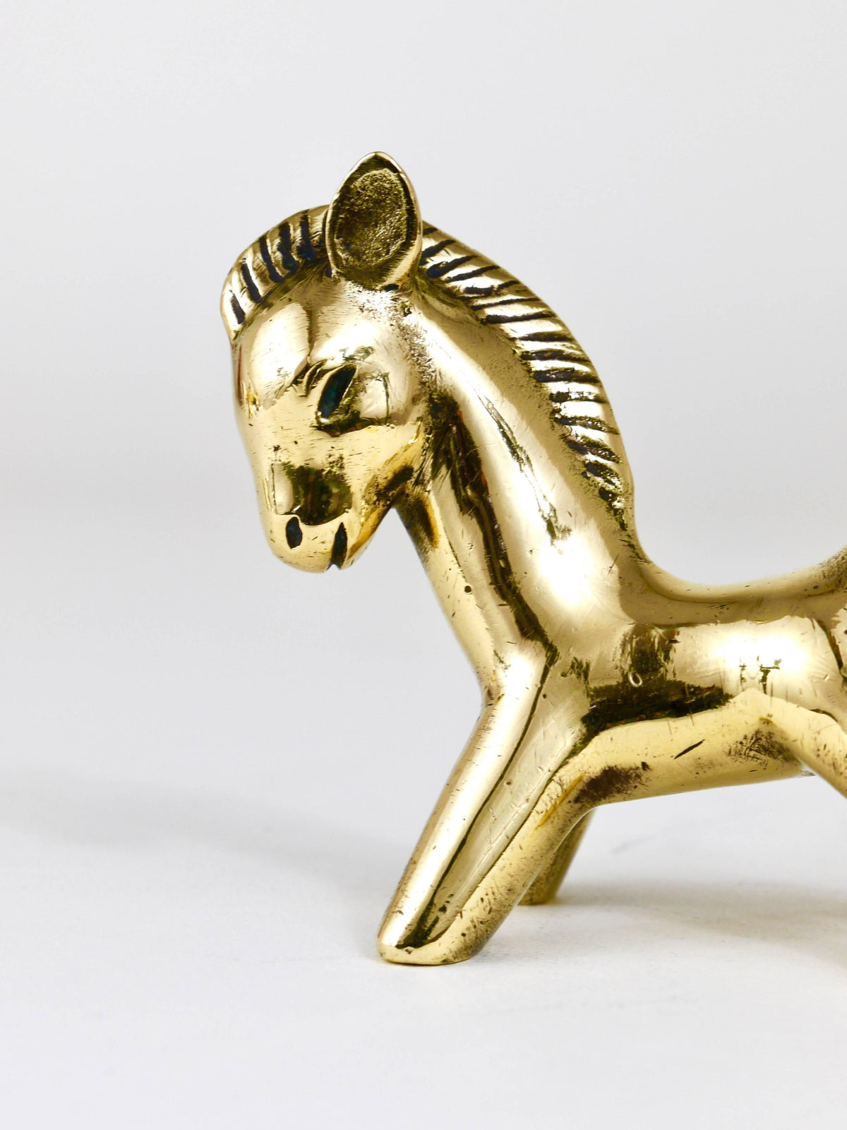 Statuetta di cavallo in ottone Walter Bosse Mid-Century, Herta Baller, Austria, anni 1950