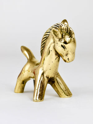 Walter Bosse Midcentury Brass Horse Figurine, Herta Baller, Austria, 1950s