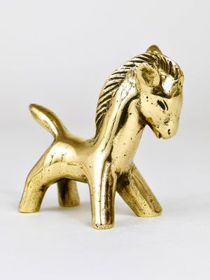 Walter Bosse Midcentury Brass Horse Figurine, Herta Baller, Austria, 1950s