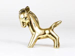 Walter Bosse Midcentury Brass Horse Figurine, Herta Baller, Austria, 1950s