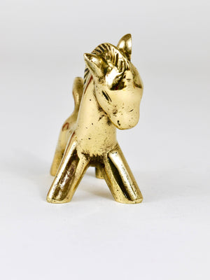 Walter Bosse Midcentury Brass Horse Figurine, Herta Baller, Austria, 1950s