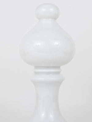 White Ivan Jakes Bishop Chess Lamp, Made of White Glass, Czechoslovakia, 1970s