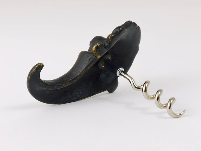 Walter Bosse Dwarf Brass Cork Screw Bottle Opener, Herta Baller, Austria, 1950s