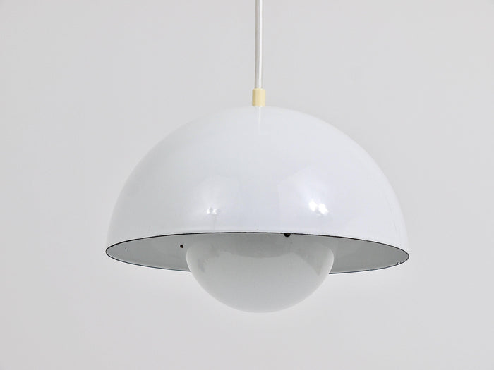White Verner Panton Flowerpot Pendant Lamp, Louis Poulsen, Denmark, 1969
