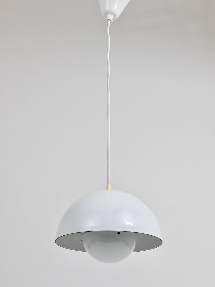 White Verner Panton Flowerpot Pendant Lamp, Louis Poulsen, Denmark, 1969
