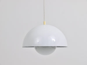 White Verner Panton Flowerpot Pendant Lamp, Louis Poulsen, Denmark, 1969