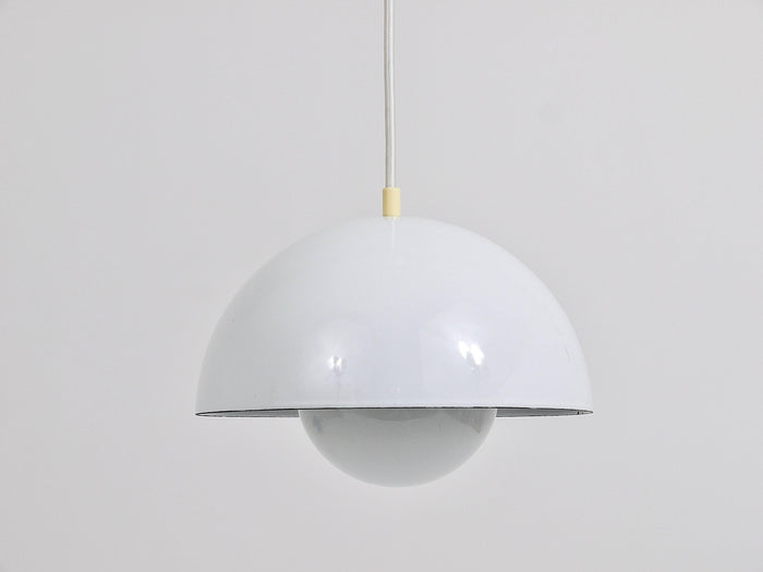 White Verner Panton Flowerpot Pendant Lamp, Louis Poulsen, Denmark, 1969