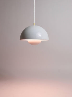 White Verner Panton Flowerpot Pendant Lamp, Louis Poulsen, Denmark, 1969