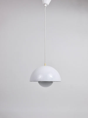 White Verner Panton Flowerpot Pendant Lamp, Louis Poulsen, Denmark, 1969