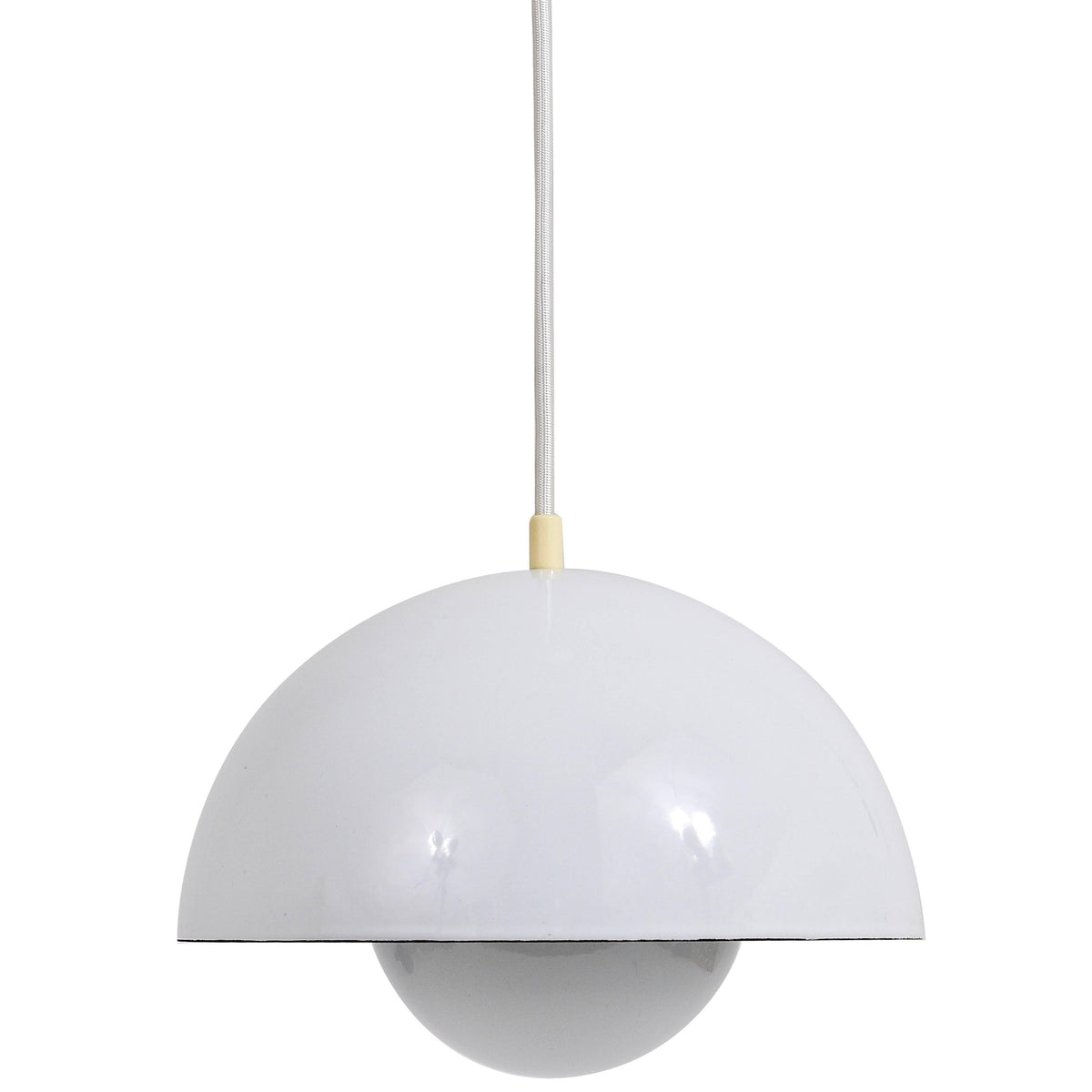 Lampada a sospensione Flowerpot bianca di Verner Panton, Louis Poulsen, Danimarca, 1969