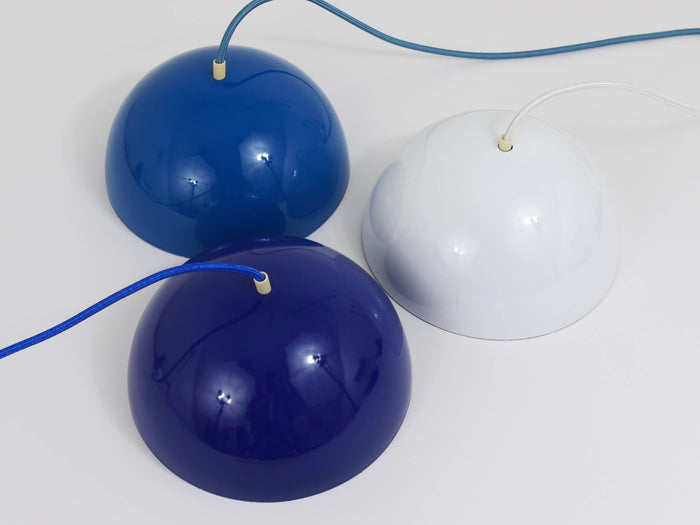 Blue Verner Panton Flowerpot Enameled Pendant Lamp, Louis Poulsen, Denmark, 1969