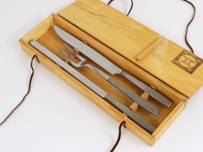 Boxed Helmut Alder Amboss 2050 Carving Knives and Fork, Austria, 1950s