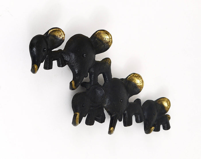Walter Bosse Elephant Brass Key Hanger by Herta Baller, Austria, 1950s