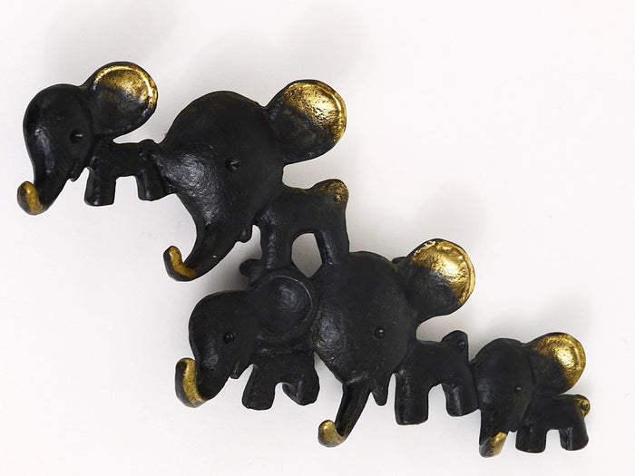 Walter Bosse Elephant Brass Key Hanger by Herta Baller, Austria, 1950s