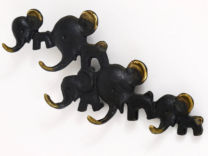 Walter Bosse Elephant Brass Key Hanger by Herta Baller, Austria, 1950s